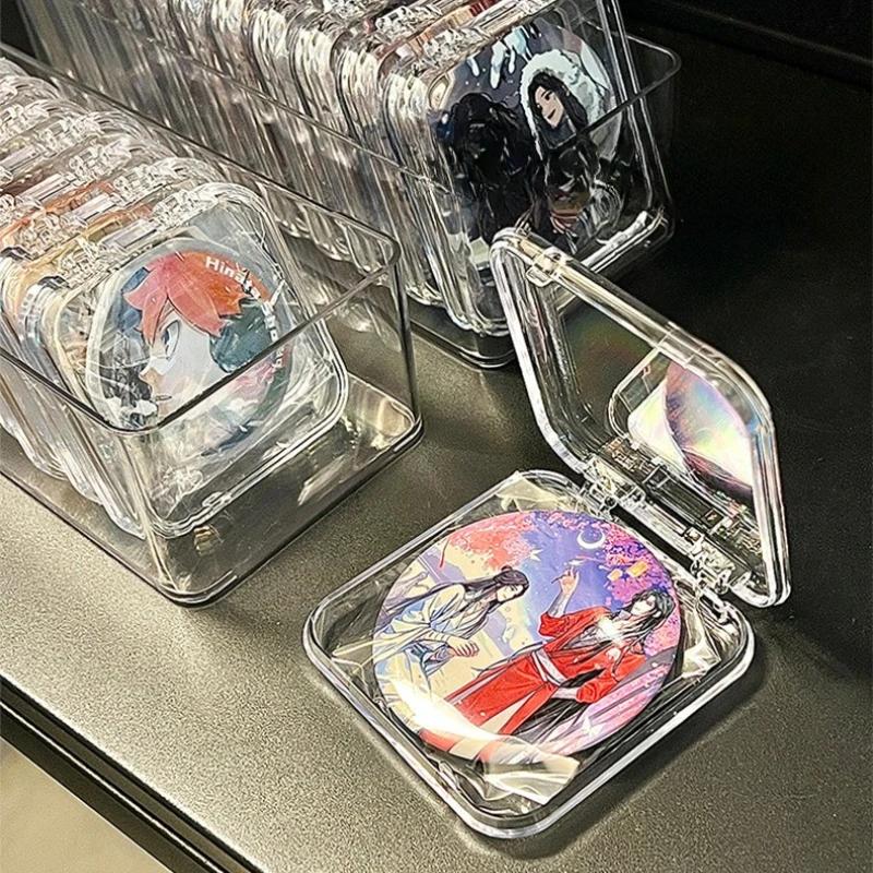 Clear Acrylic Badge Display Case - Dustproof Sealed Square Box with Lockable Lid for Collectible Storage & Showcase