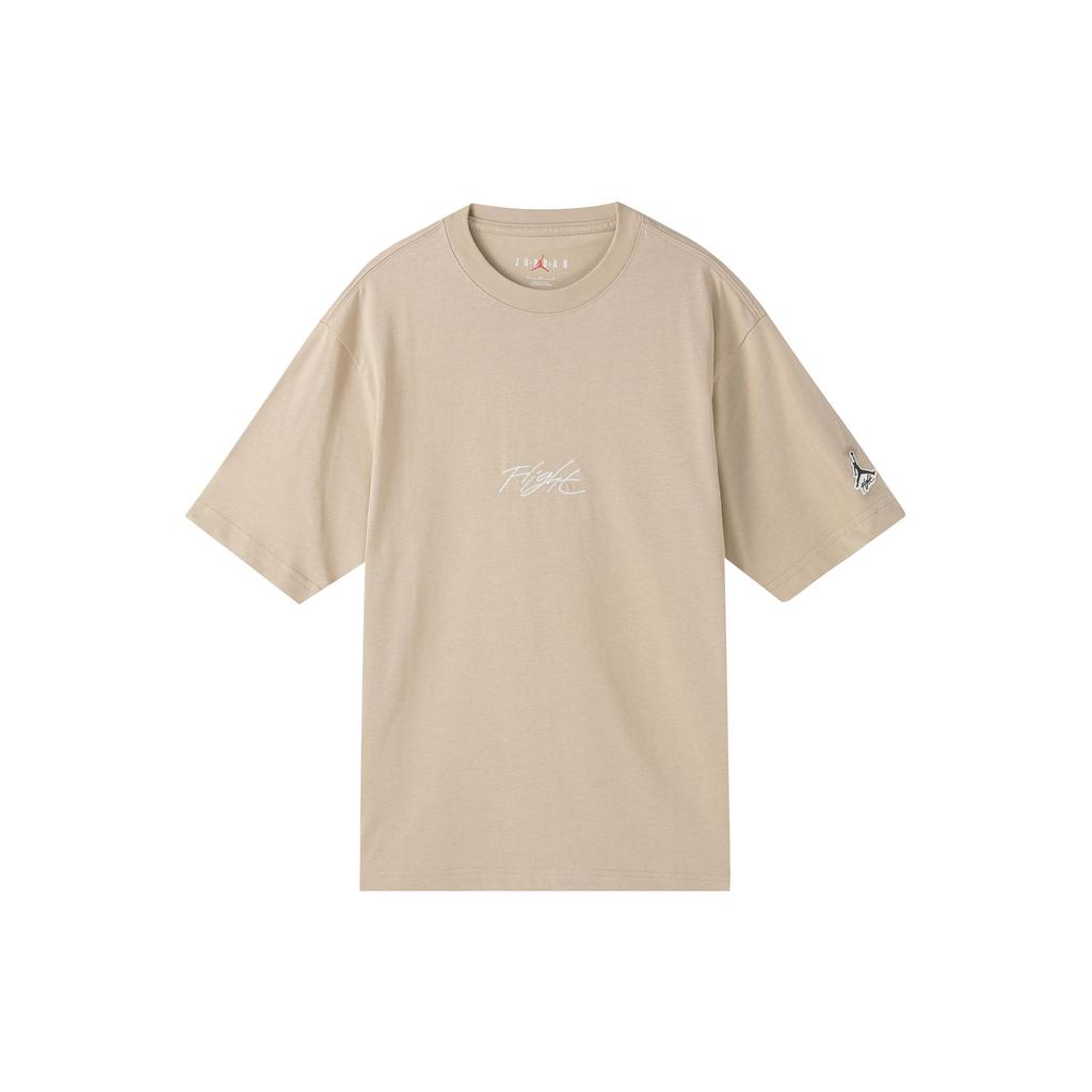 Jordan Flight Essentials Embroidered Logo Sport Crew Neck Short Sleeve T-Shirt Men Tops Apricot DA9890-245