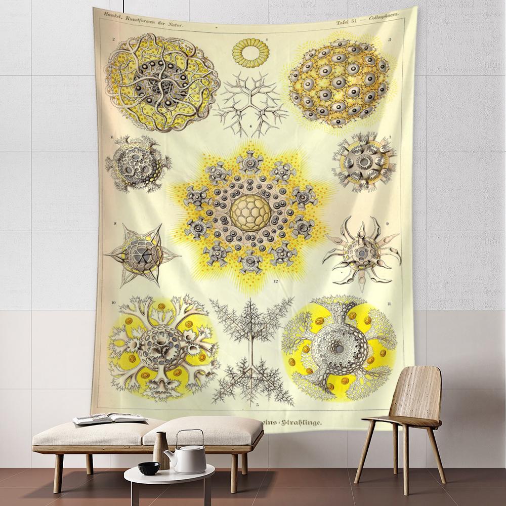 Octopus Jellyfish Classification Map Tapestry Wall Hanging Art Bohemian Style Psychedelic Dormitory Simple Home Decor