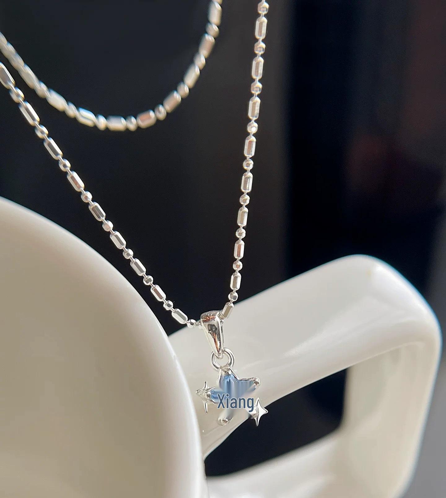 Изысканное небесно-голубое циркониевое ожерелье-звезда: 2026 Роскошный дизайн для женщин