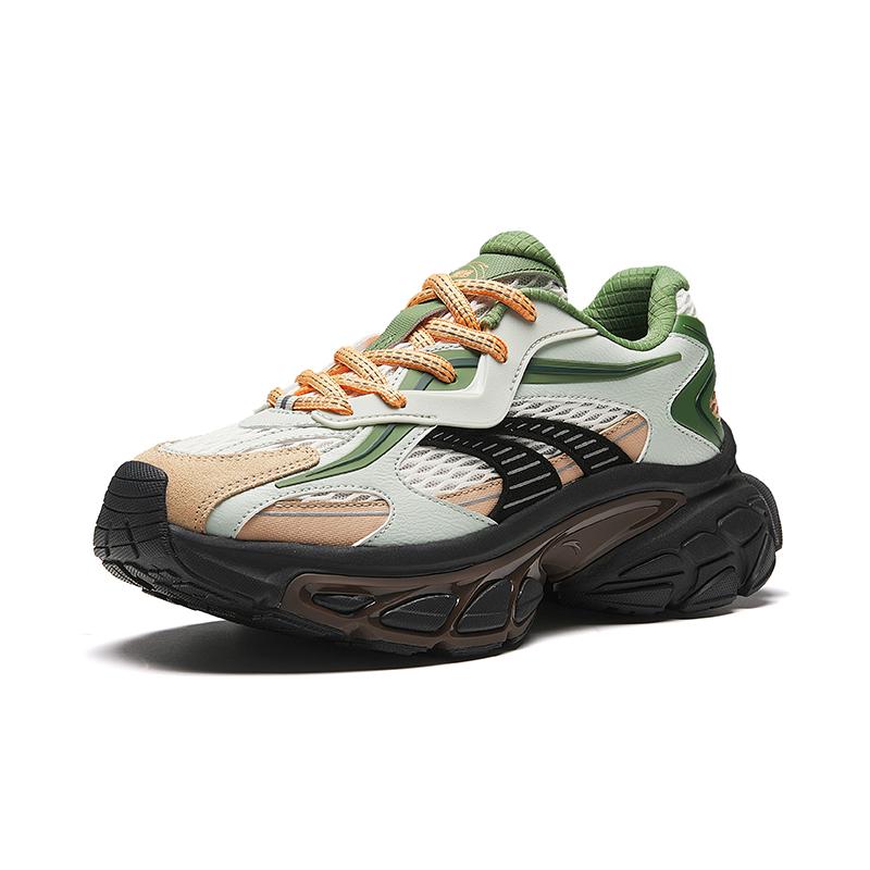 Anta Star Moon Comfortable Versatile Trendy Non-Slip Shock Absorbing Wear-Resistant Low-Top Dad Shoes Men Sneaker White Green 912418880-3