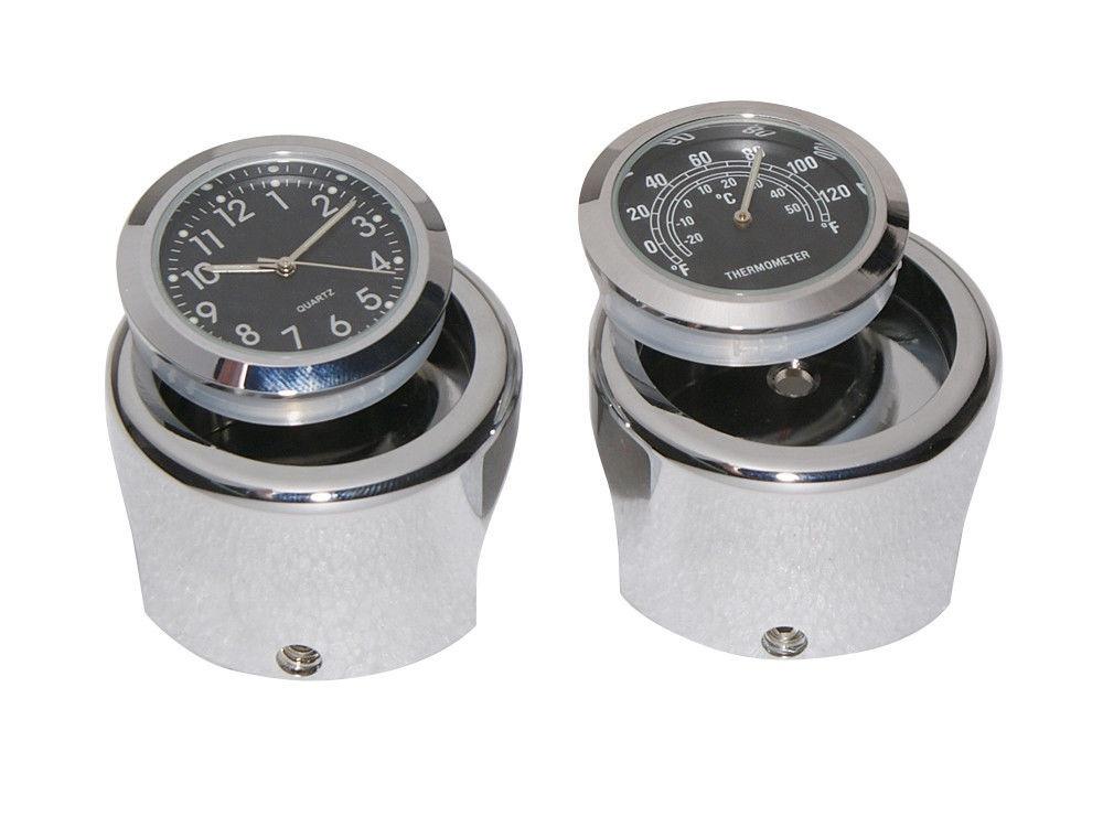 7/8' Motorfiets Stuurbevestiging Kwarts Klok Thermometer Motorfiets Horloge Waterdicht Moto Motorfiets Stuurbevestiging Wijzerplaat Klok