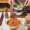 Gold Stainless Steel Bowl with Handle, Suitable for Hot Pot, Fried Food, Salad and Party Entertaining