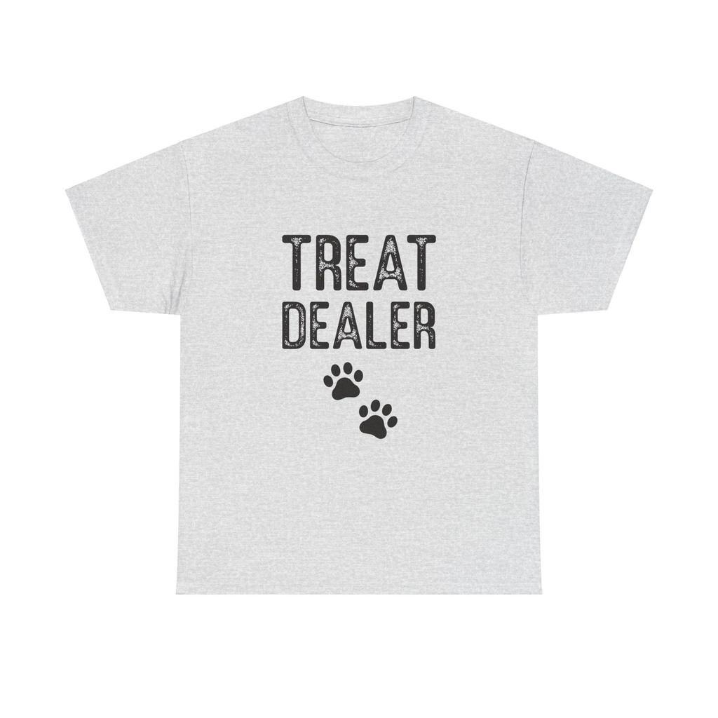 Unisex "Treat Dealer " Funny Pet Lover Paw Print Graphic Tee Gift Cotton T-Shirt