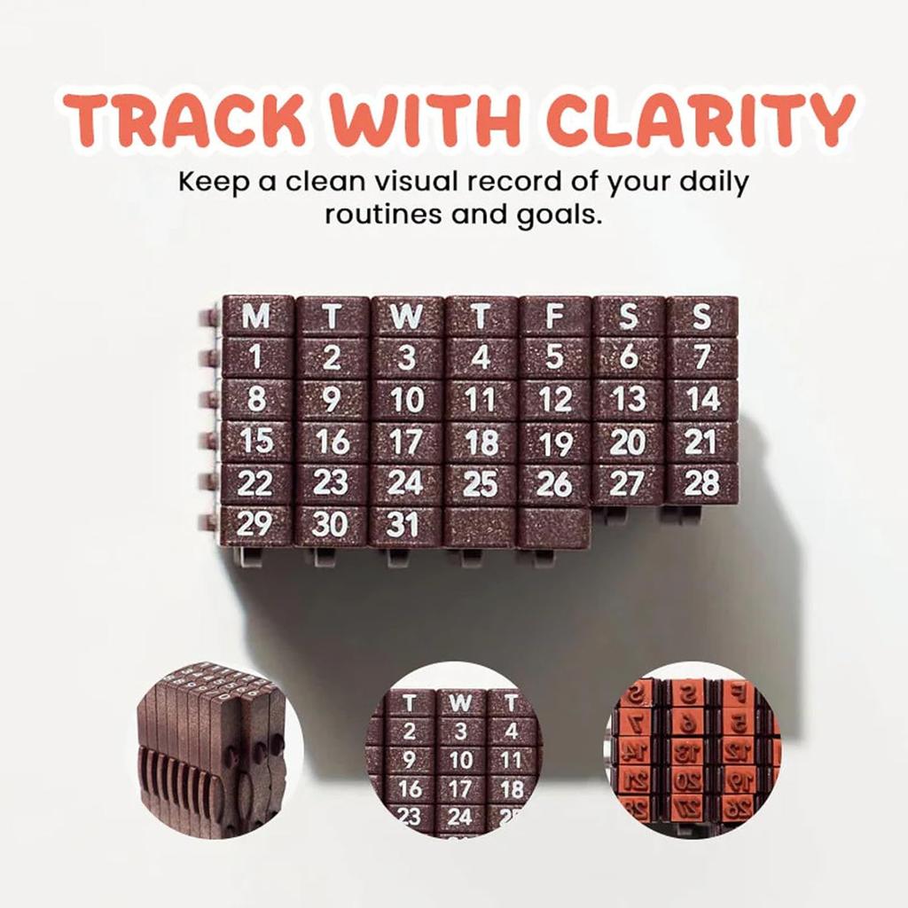 Cute Gift, Household Desktop Portable Calendar, Suitable for Students, Adjustable Date Marker Planner Calendar Stamp