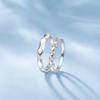 FANCIME Matching Rings for Men and Set of Ribbon Cut Rings with Zirconia and Sterling Silver Sparkling Couples Engagement Wedding White Day
