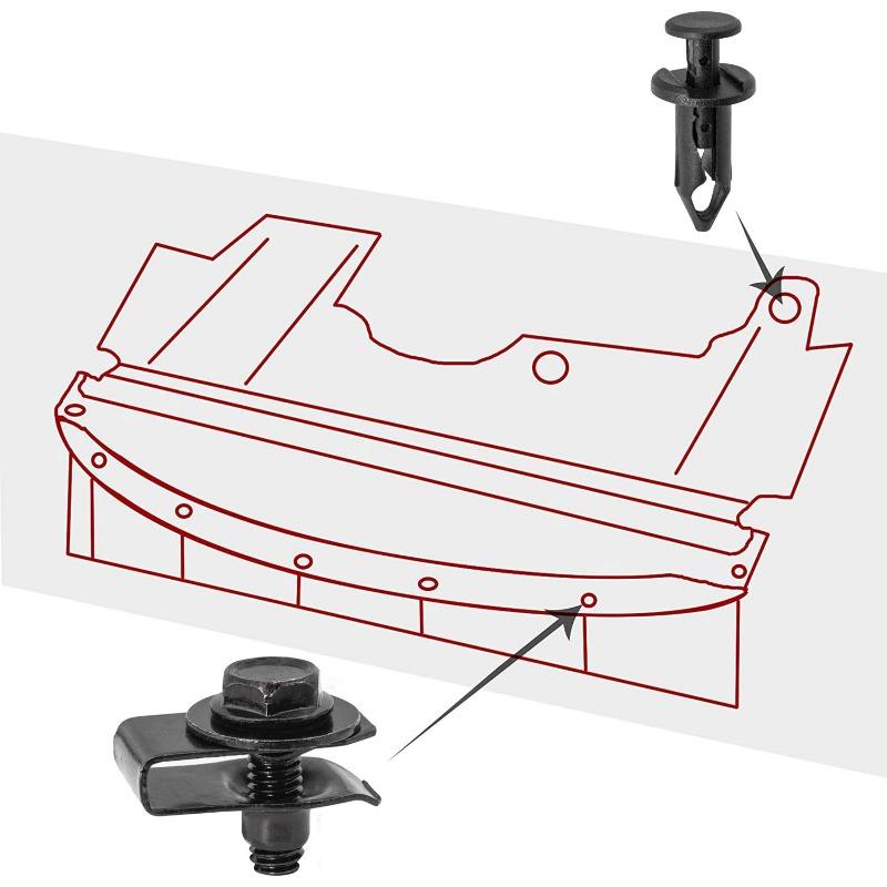35PCS body bolt U-nut clamp M6 engine lower cover guard fender fixing screw chassis