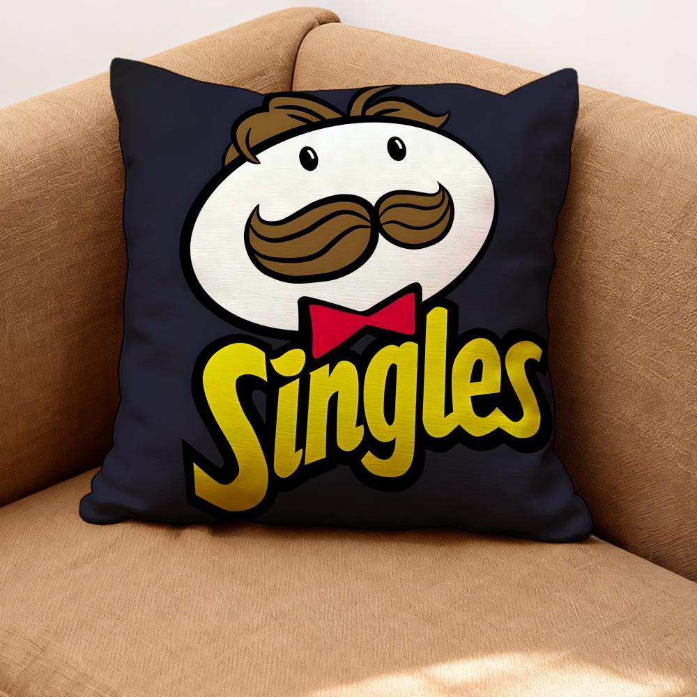 Pringles Cushion Cover Premium Comfort Reversible Pillow Cove -Two in One Design for Any Room & Car Interior