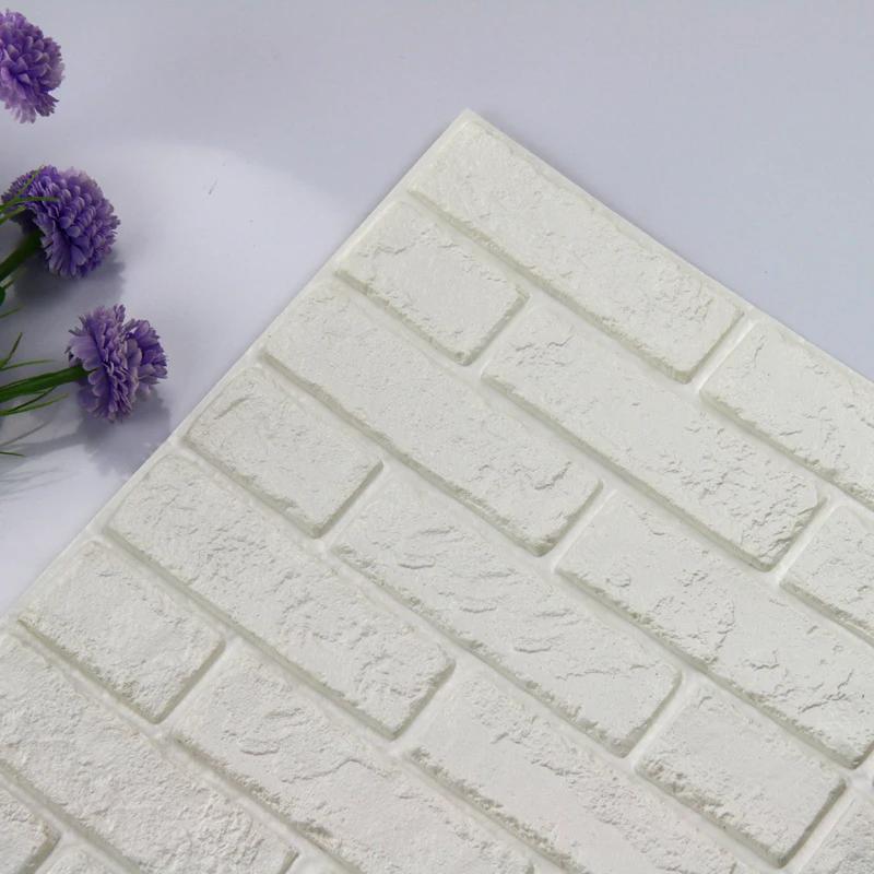 10/25pcs 3D Foam Wall Stickers Waterproof Self Adhesive Wallpaper Sticky Panels for Bedroom Living Decor Room Kitchen Bathroom D