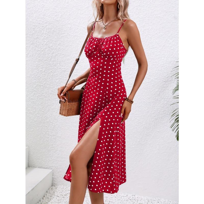 Summer Sexy Suspender Slit Floral Dress