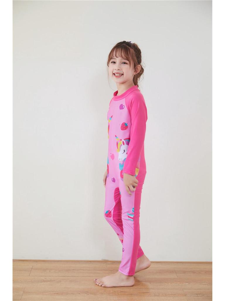 Uroczy strój kąpielowy dla niemowląt z długim rękawem, ochroną przeciwsłoneczną i spodniami