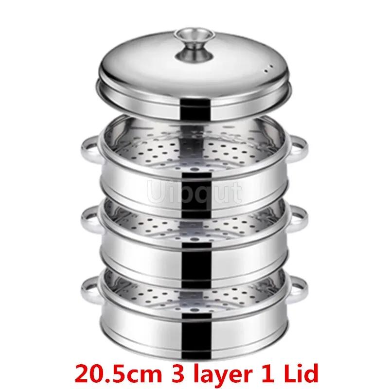 Stainless Steel Pot Steamer Rice Cooker Food Steaming Grid with Double Ear Drain Basket Kitchen Cooking Bamboo Steamer Cooker