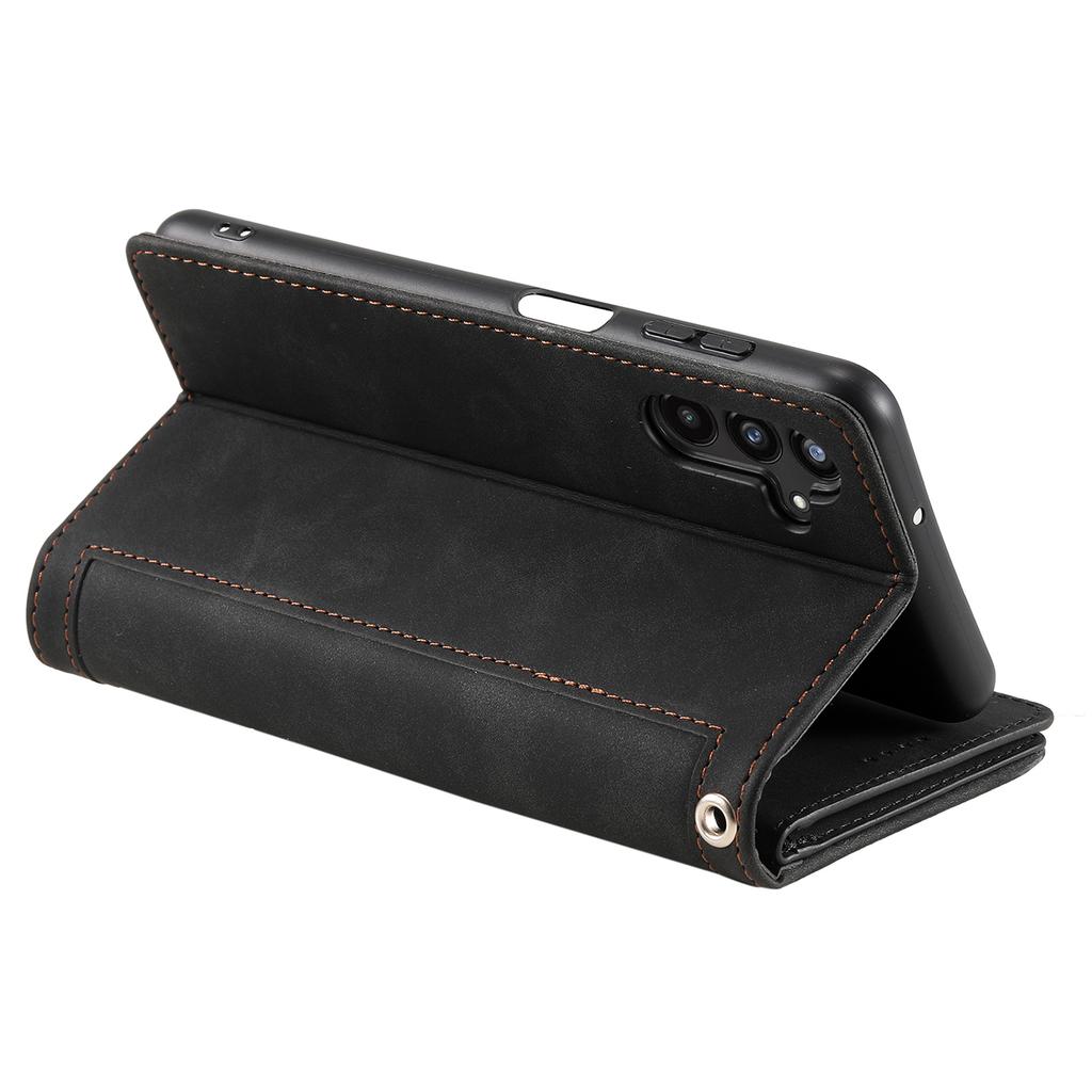 Shockproof PU Leather Phone Case for Samsung Galaxy A34 5G,Zipper Pocket Design Stand Anti-Scratch Protective Cover with 9 Card Slots