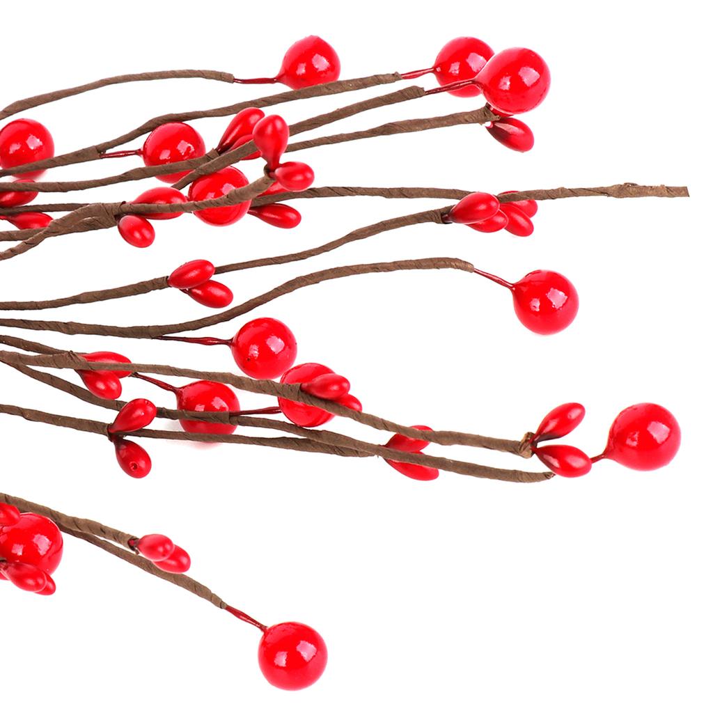 Artificial Red Berries Stems Decorative Berry Branch Picks for Home Holiday Wedding Tree Wreath Flower Decor