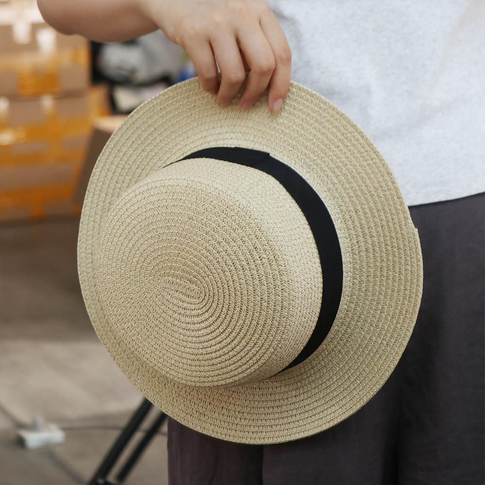 Sunshade Flat Tops Cap French Style Sun Hat Ins Straw Hat Men and Women