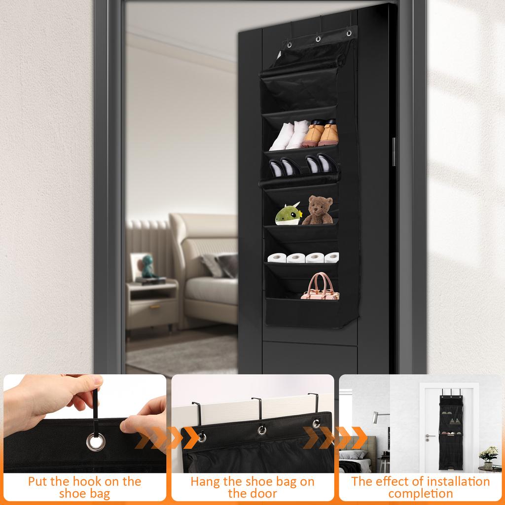 Over The Door Shoe Rack Large Capacity Hanging Shoe Rack Organizer Breathable Slippers Organizer Shoe Storage for Bedroom Closet