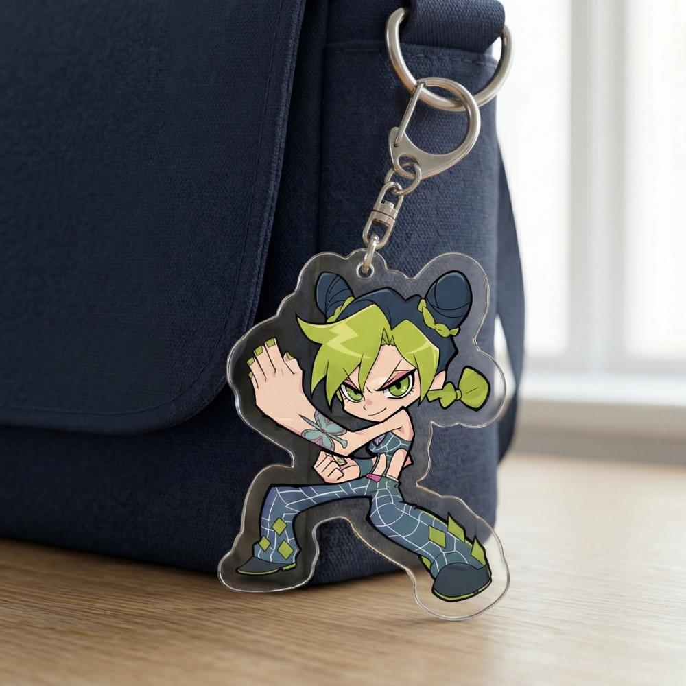 2026 New JoJo Bizarre Adventure Chibi Acrylic Keychain JJBA Jotaro Giorno Jolyne Dio Josuke Bruno Keyring Kawaii Anime Bag Gift