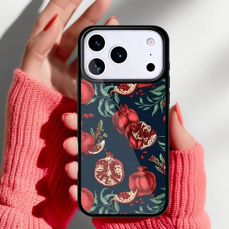 Pomegranate Pattern Phone Case for iPhone 17 Air 16e 15 14 13 Pro Max Back Cover for 12 11 Pro Coque