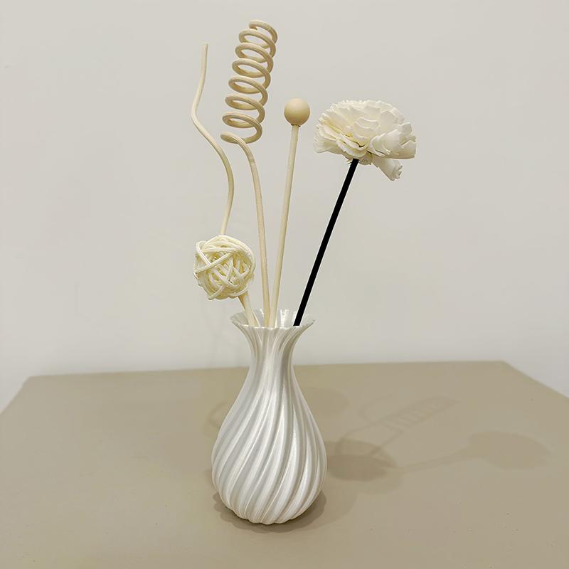 3D Printed Vase Modern Style Vase Flower Vase With Swirl Pattern Aesthetic Floral Display Vase For Living Room Desktop Decor