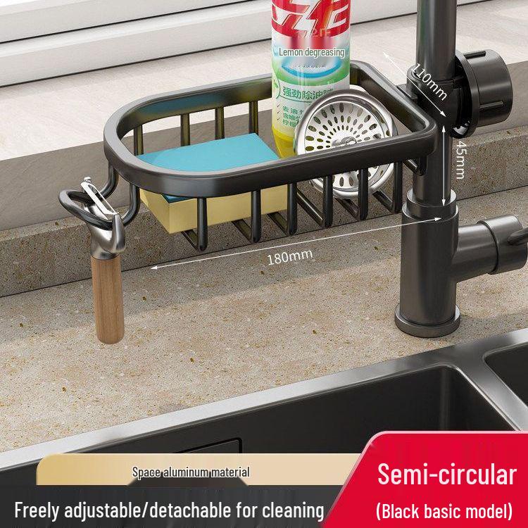 Universal Above-Faucet Dish & Storage Rack with Steel Wool Holder