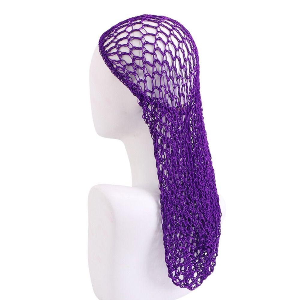 Night Cap Mesh Hair Net Elastic Hair Care Sleeping Hat Fashion Long Crochet Hair Snood  Women