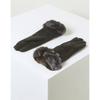 Daks Black Lambskin Rex Fur Trim Touchscreen Gloves