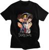 Japan Anime Yagami Misa and Lawliet T Shirt Men Short Sleeved Manga Death Note Men T Shirt