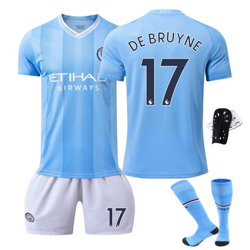 2324 Manchester City's Home Football Uniform No. 9 Harland 10 Glalish 17 De Braunet Fan Version Short Sleeves