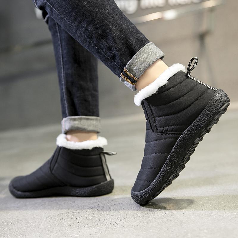 

Men s High Top Winter Snow Boots, Thick Velvet, Size 45-46, Large Cotton, Warm Couple Shoes 40