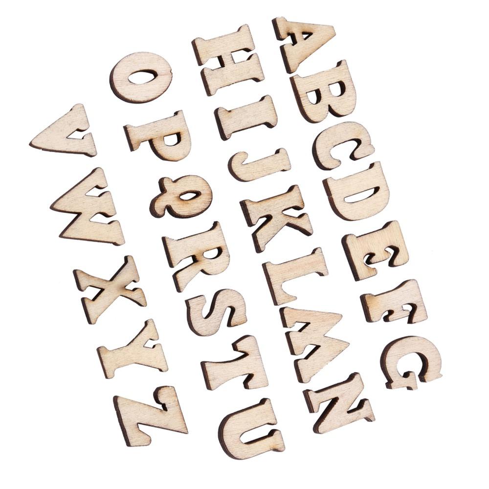 200pcs Unpainted Wooden Letters Brown DIY Decorations Wood Handmade DIY Wooden Alphabet  DIY Crafts