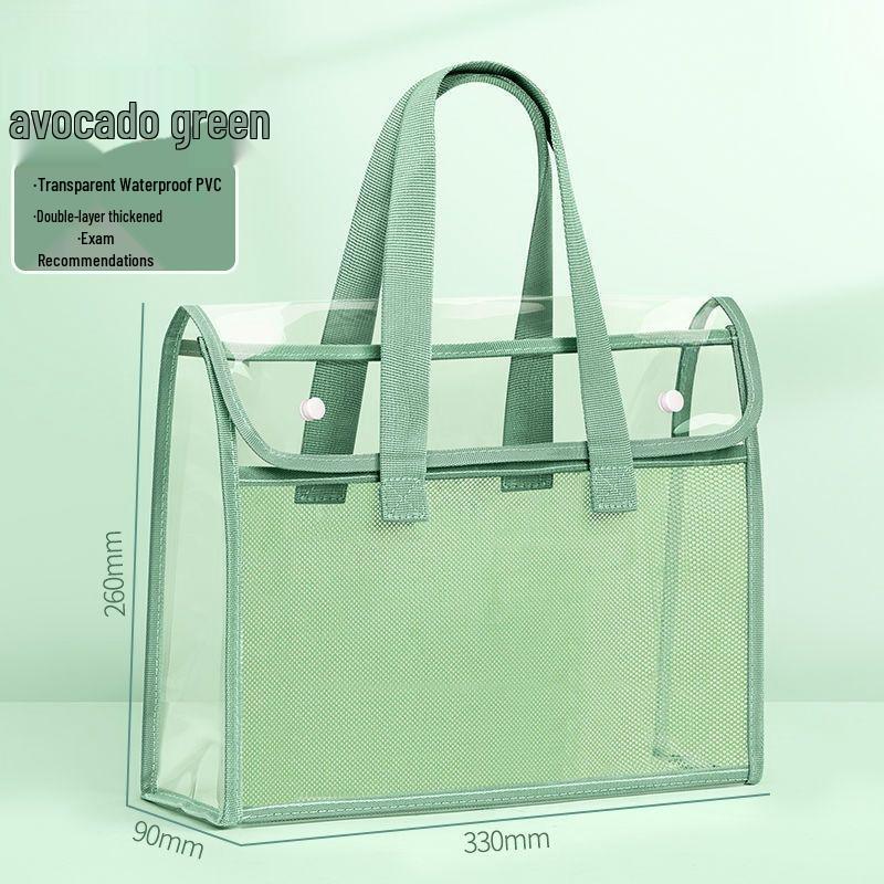 A4 Thickened Transparent Waterproof Student File & Book Storage Bag