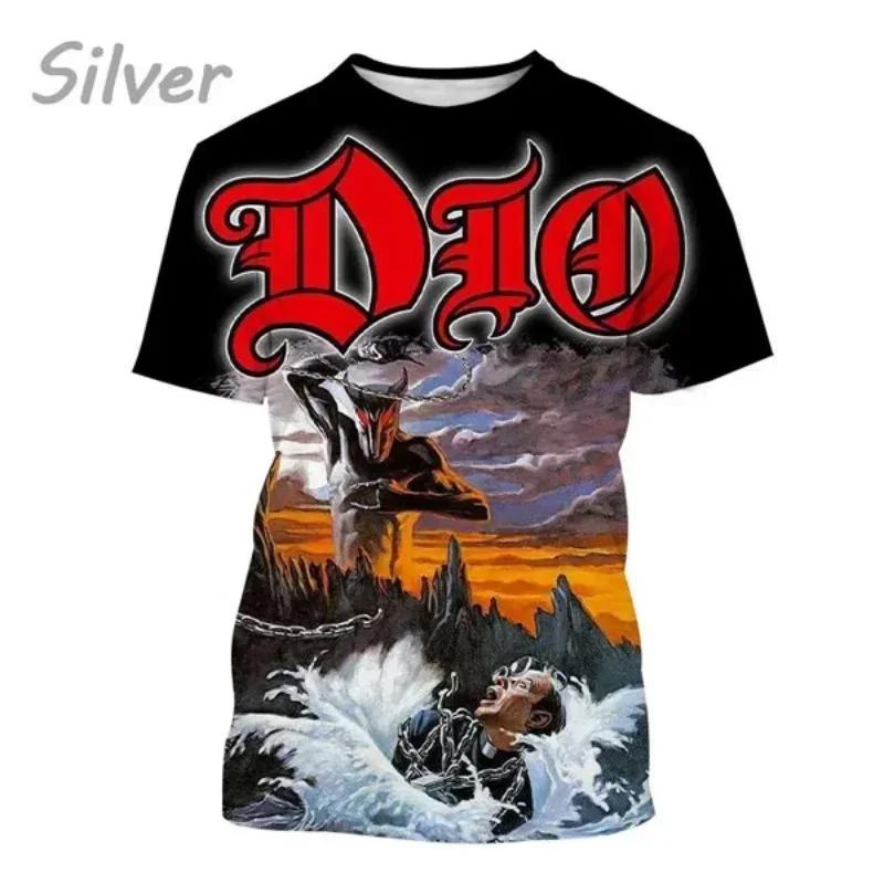 Móda Pánské Oblečení Nové Dio Band 3D Potisk Tričko Personalizovaný Hip-hop Rock Styl Harajuku Street Unisex Oversized Tričko Topy