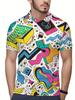 Men'S Short-Sleeve Polo Shirt - Flat Digital Print Pattern - No Texture - Stylish And Easy Short Sleeves, Buttoned, Casual Collared Polo Shirt,