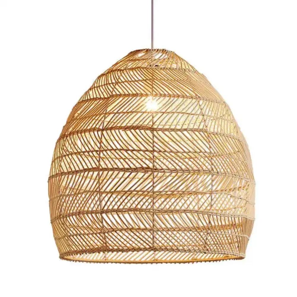Natural Wicker Design Pendant Light Apply for Living Room Kitchen Indoor Decorative Lighting Wooden Chandelier Pendant Lights