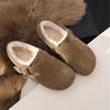Leather Velvet Birkenstocks, Women'S Autumn Winter Wool Cotton Shoes, Snow Boots, One Pedal, All-Inclusive Birkenstocks, Low Heels And Wear-Resistant