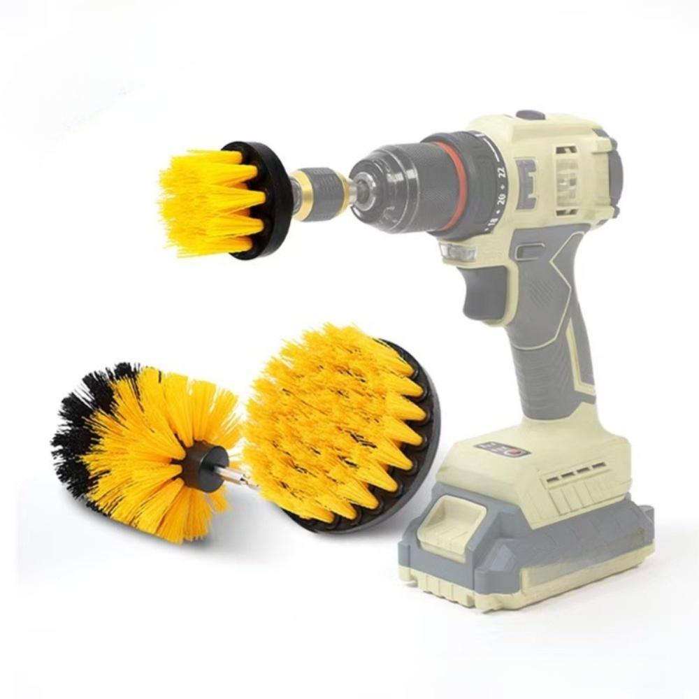 3/5/7Pcs Multi-Purpose Drill Brush Attachment Set Plastic Round Extension Pole Electric Scrubber Brush Nylon Brushes