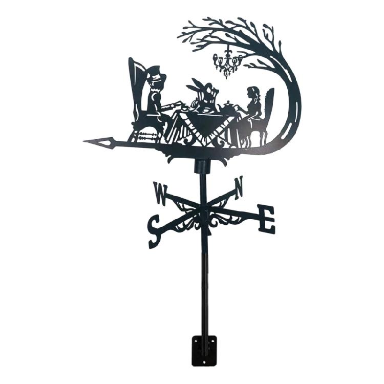 Metal Weather Vane Rustproof Wind Direction Light for Outdoor Garden Decoration Ornament Farmhouse Accessories