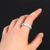 1 Pcs A Grade Jadeite Ring For Men And Women White Ice Type Finger Ring Simple Style Unisex Ring
