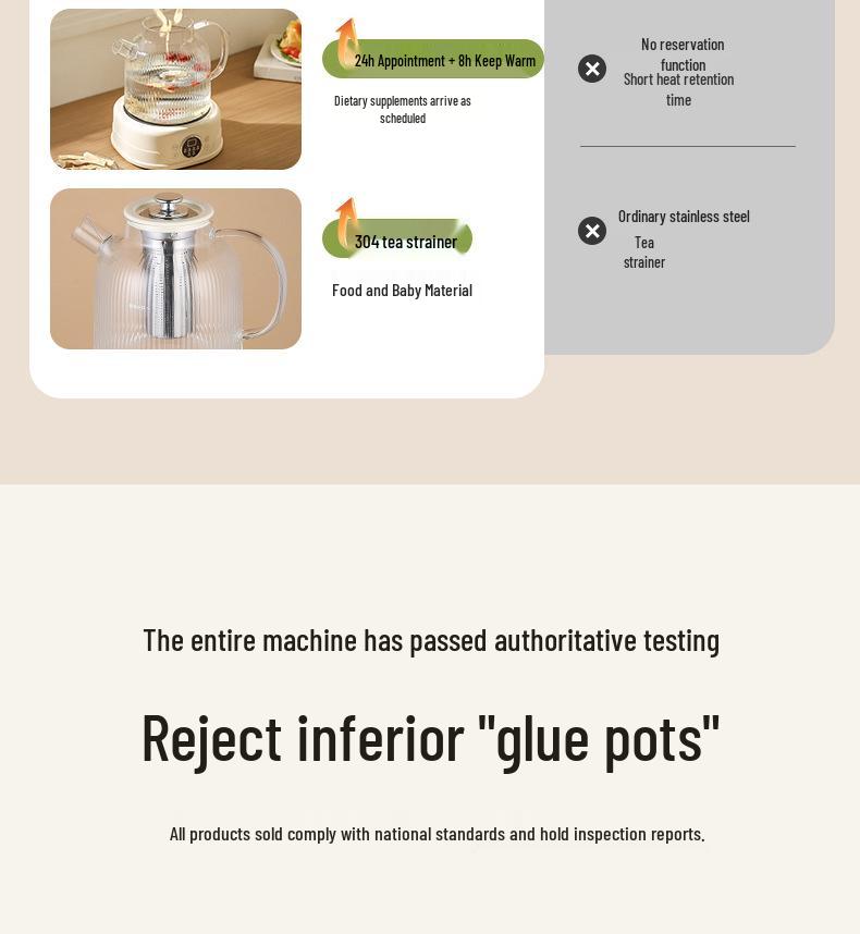 All-Glass Health Kettle - Multi-functional, Temperature-Controlled Tea Brewer for Home and Office