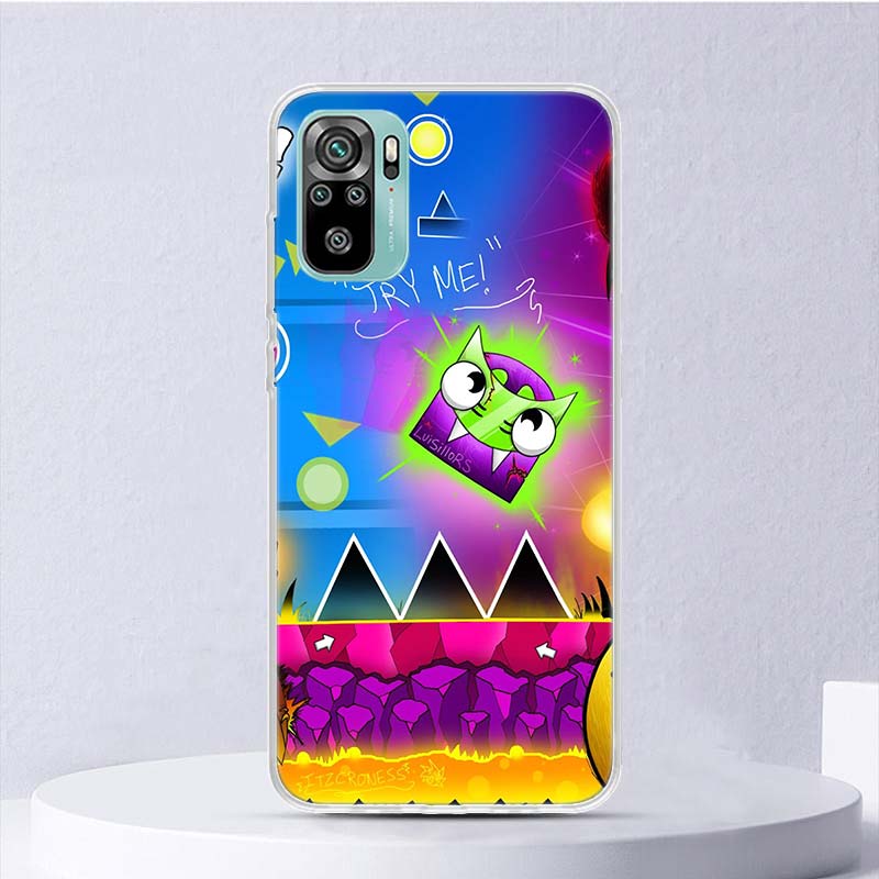 Geometry Dash Game Soft Case For Xiaomi Redmi Note 14 13 12S 11S 10S 12 Pro Plus Phone Cover 11 10 11E 11T Note14 Shell Coque No