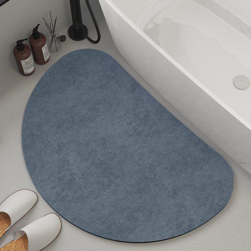 Quick-Dry Anti-Slip Diatom Mud Bath Mat - Solid Color, Water-Absorbent Bathroom Floor Mat