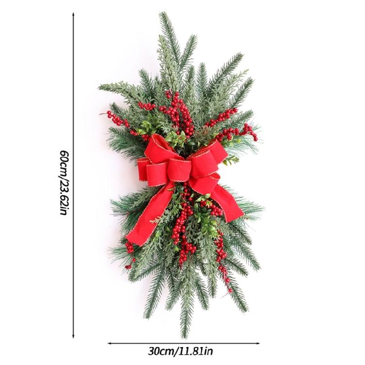 Christmas Stairway Swag Artificial Winter Wreath Pinecones Bowknot Decoration