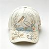 Fashion light green fresh lotus frog print baseball cap, national style three-dimensional hard top cap children's versatile sun hat