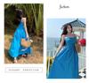 Yunnan Dali Women's Beach Dress - Sanya Vacation French Sling Long Dress