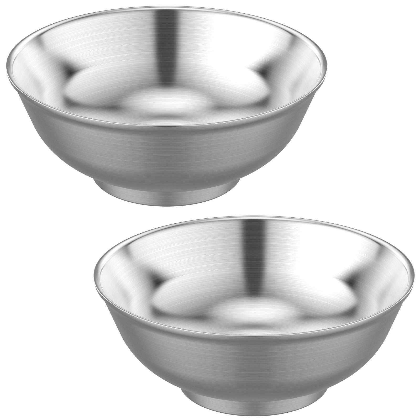 

2Pcs Mixing Bowls 54oz Stainless Steel Salad Bowls Unbreakable Soup Bowls Double Walled Insulated Serving Bowls for Noodles 22cm