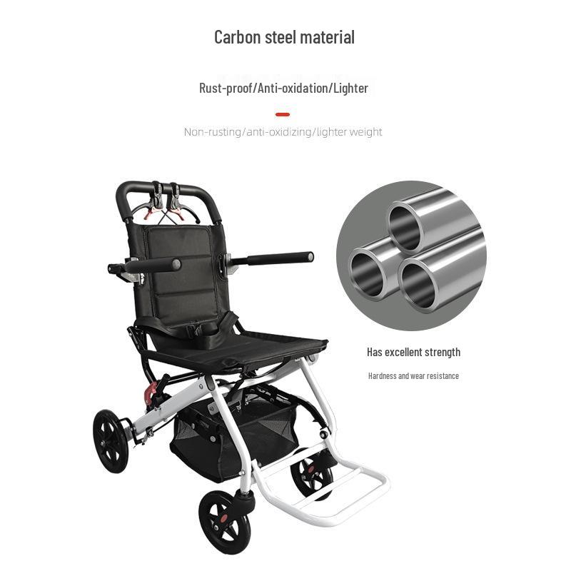 Portable Lightweight Folding Travel Wheelchair for Elderly Mobility