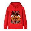 Soft Children Hoodie, Halloween Pumpkin Beer Cup Spider Web Slogan Print, Autumn Winter Long Sleeve Pullover Sweatshirt For Kids Daily Wear