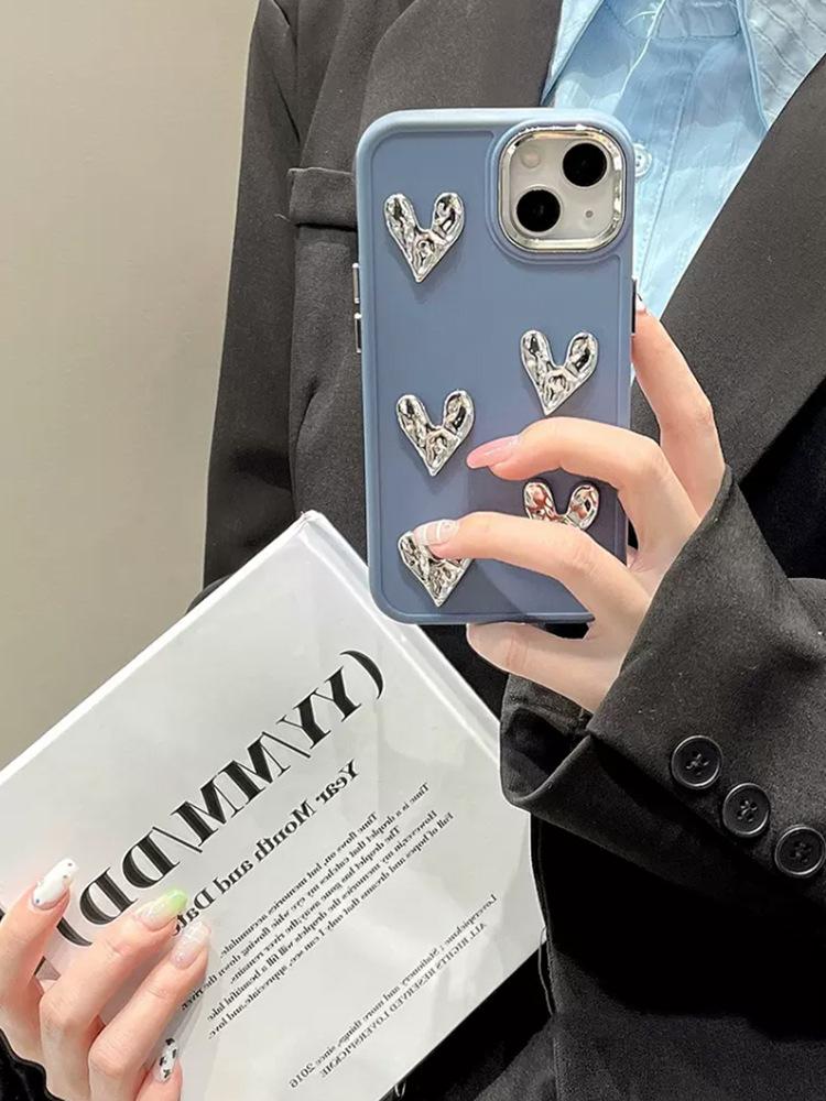 Applicable to iPhone17 simple mobile phone case love drill Apple 16 protective case 15Promax sense 14 new 16e