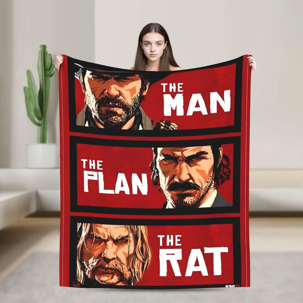 Warm Soft Blanket Travel Office Arthur Morgan  RDR 2 West Cowboy Vintage Bedding Throws  Flannel Bedspread For Sofa Bed Cover