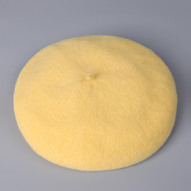 100% Australian Wool Plain Beret Cap French Minimalist British Pumpkin Hat Warm Winter Wool Painter Cap